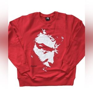 Revenge Face Crewneck Sweater, Red, Large